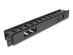 DELOCK cable management 67021 για rack 19"/1U, 2 ανοίγματα, πλαστικό, μαύρο - 4043619670215 - Image 2