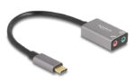 DELOCK εξωτερική κάρτα ήχου 67071, 2x 3.5mm, USB-C σύνδεση, γκρι - 4043619670710