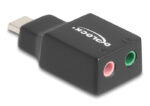 DELOCK εξωτερική κάρτα ήχου 67128, 2x 3.5mm, USB-C σύνδεση, μαύρη - 4043619671281