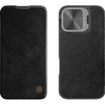NILLKIN θήκη Qin Prop Leather για iPhone 16 Pro, δερμάτινη, μαύρη - 6902048281967