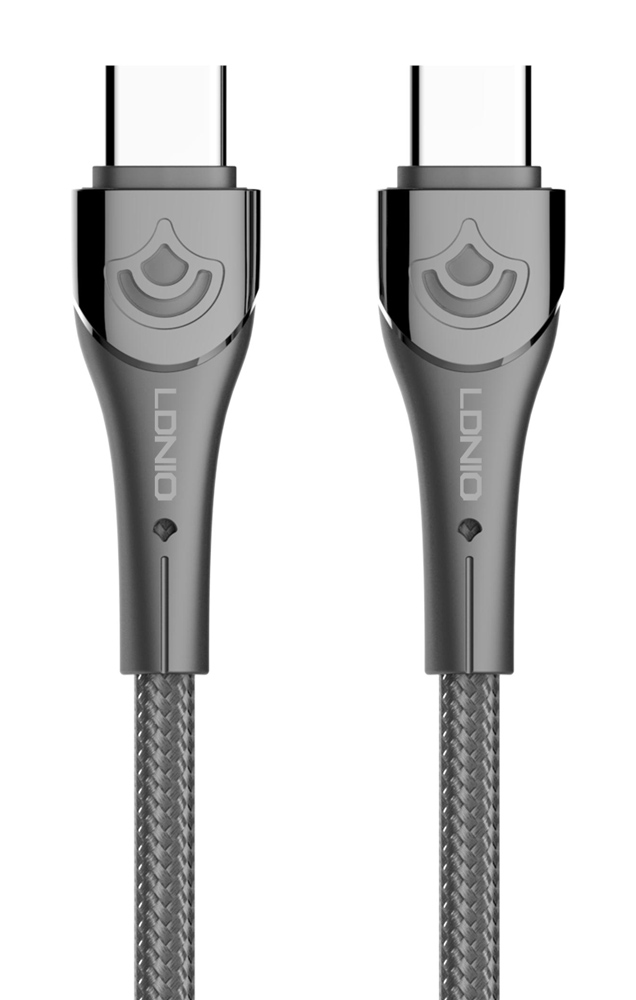 6933138601310 LDNIO καλώδιο USB-C σε USB-C LC861C, 65W PD, 1m, γκρι - - Image 1