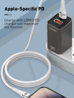 LDNIO καλώδιο Lightning σε USB-C LC861I, 30W PD, 1m, γκρι - - Image 2
