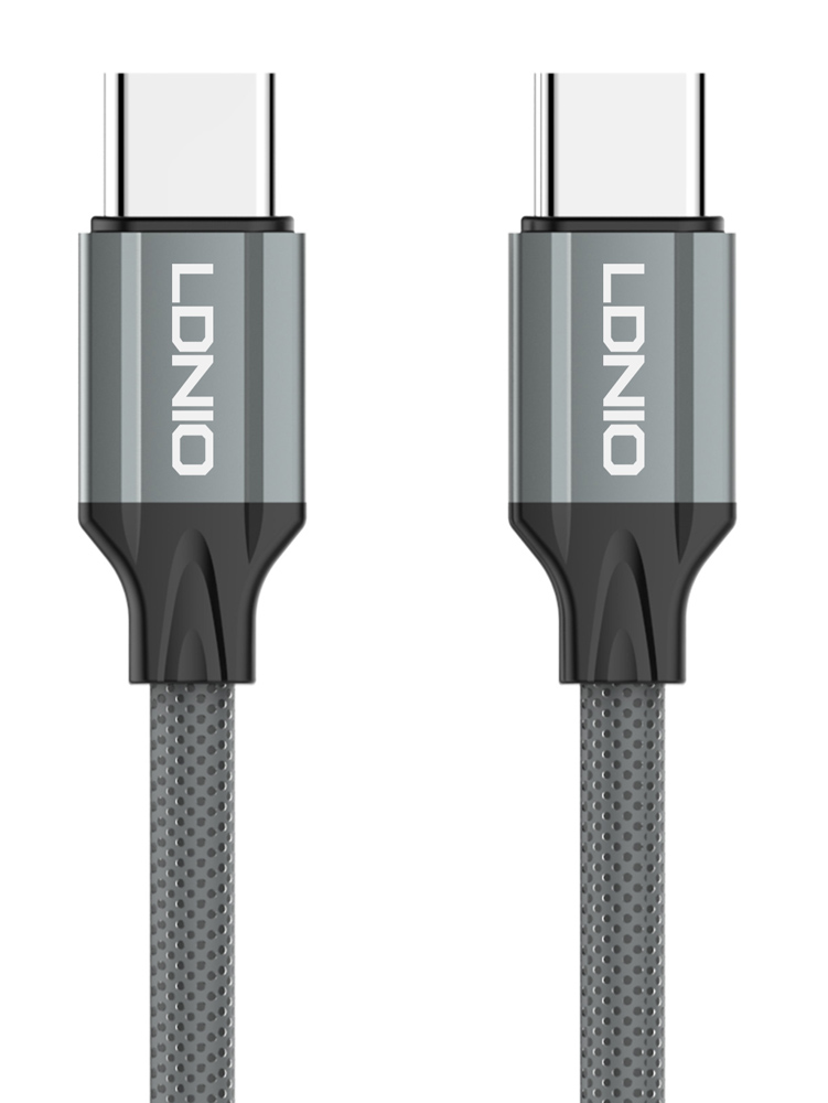 6933138601433 LDNIO καλώδιο USB-C σε USB-C LC442C, 65W PD, 2m, γκρι - - Image 1