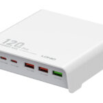 LDNIO σταθμός φόρτισης Q605, 3x USB-C & 3x USB, 120W, PD/QC, λευκός -