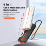 LDNIO docking station DS-26H, 6 θυρών, USB-C σύνδεση, 4K, 100W PD, λευκό - 6933138601747 - Image 2