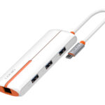 LDNIO USB hub DS-26U με θύρα δικτύου, 6 θυρών, USB-C σύνδεση, 100W PD, λευκό - 6933138601754