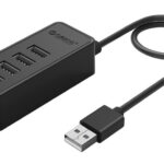 ORICO USB hub W5P-U2, 4x θυρών, USB 2.0, 480Mbps, USB σύνδεση, 1m καλώδιο, μαύρο - 6942227107886