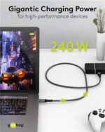 GOOBAY καλώδιο USB-C 74212, USB4, 240W, 40Gbps, 8K/60Hz, 1.5m, γκρι - 4040849742125 - Image 2