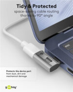 GOOBAY αντάπτορας USB-C 74441, γωνιακός 90°, USB4, 240W, 40Gbps, 8K, γκρι - 4040849744419 - Image 2