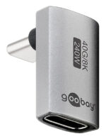 GOOBAY αντάπτορας USB-C 74442, γωνιακός 90°, USB4, 240W, 40Gbps, 8K, γκρι - 4040849744426