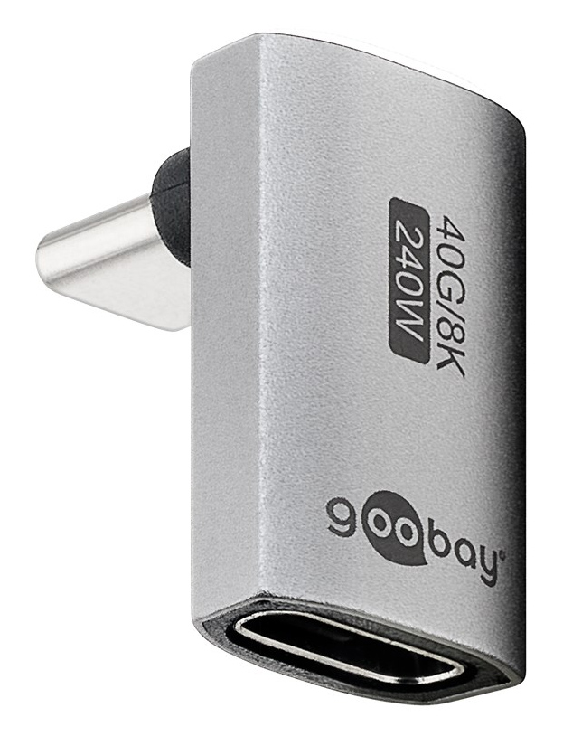 74442 GOOBAY αντάπτορας USB-C 74442, γωνιακός 90°, USB4, 240W, 40Gbps, 8K, γκρι - 4040849744426 - Image 1