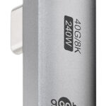 GOOBAY αντάπτορας USB-C 74443, γωνιακός 90°, USB4, 240W, 40Gbps, 8K, γκρι - 4040849744433