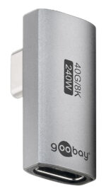 GOOBAY αντάπτορας USB-C 74443, γωνιακός 90°, USB4, 240W, 40Gbps, 8K, γκρι - 4040849744433