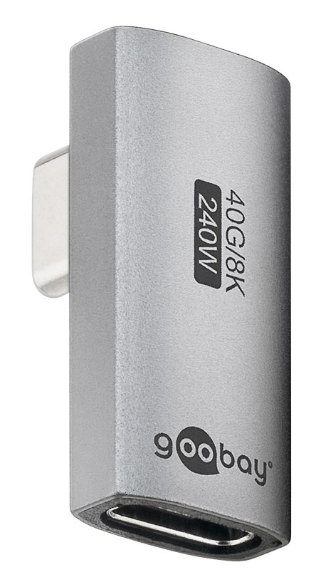 74443 GOOBAY αντάπτορας USB-C 74443, γωνιακός 90°, USB4, 240W, 40Gbps, 8K, γκρι - 4040849744433 - Image 1