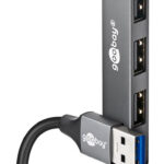 GOOBAY USB hub 74456, 4x θυρών, USB 3.2, 5Gbps, USB σύνδεση, γκρι - 4040849744563