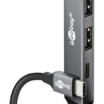 GOOBAY USB hub 74459, 4x θυρών, USB 3.2, 5Gbps, USB-C σύνδεση, γκρι - 4040849744594
