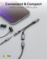 GOOBAY αντάπτορας USB-C σε 3.5mm & USB-C 74524, 60W, 480Mbps, γκρι - 4040849745249 - Image 2