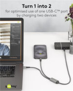 GOOBAY καλώδιο USB-C σε 2x USB-C 75739, 60W, 480Mbps, 1.5m, γκρι - 4040849757396 - Image 2