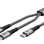 GOOBAY καλώδιο USB-C σε 2x USB-C 75739, 60W, 480Mbps, 1.5m, γκρι - 4040849757396