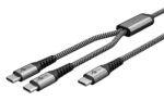 GOOBAY καλώδιο USB-C σε 2x USB-C 75739, 60W, 480Mbps, 1.5m, γκρι - 4040849757396