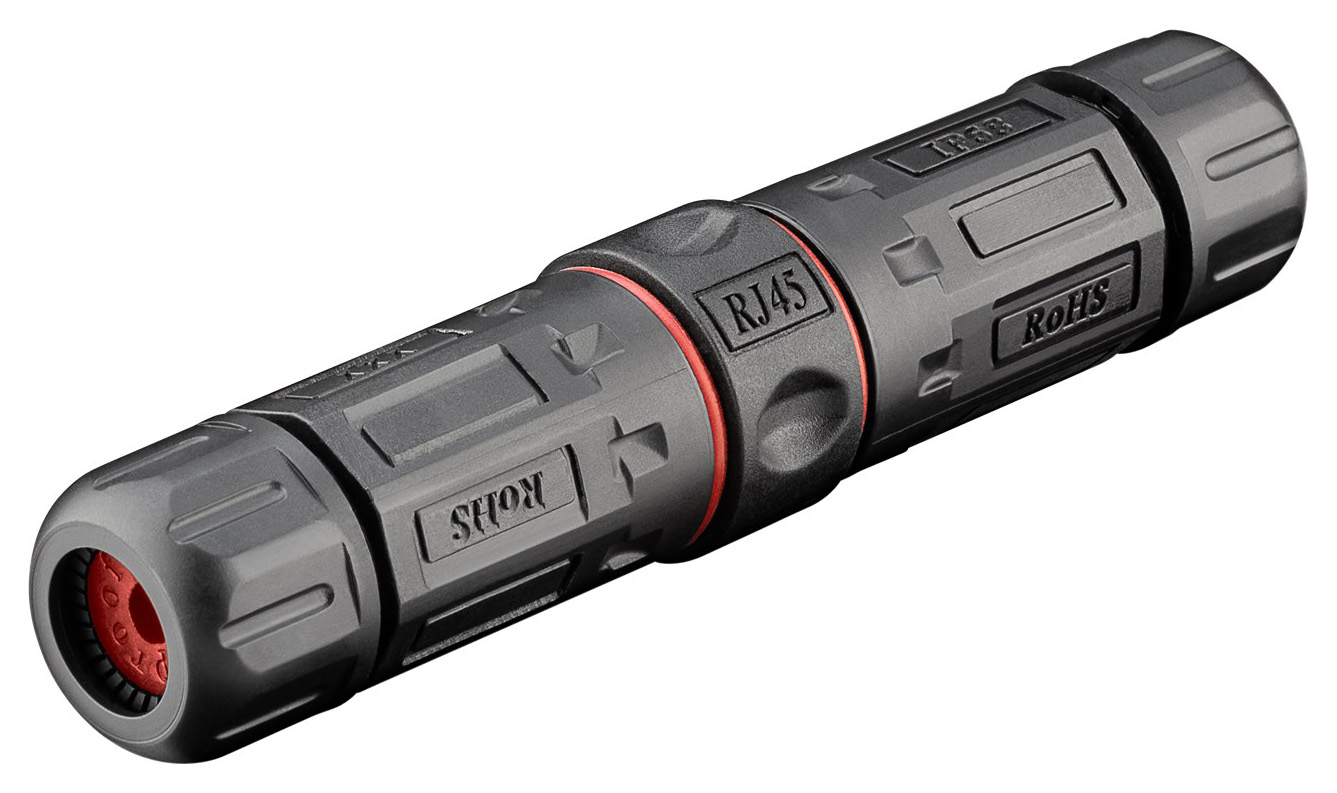 79566-1 GOOBAY αδιάβροχος σύνδεσμος RJ45 Cat 6 79566, IP68, μαύρο - 4040849795664 - Image 1