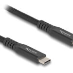 DELOCK καλώδιο USB-C 80024, 100W, 20 Gbps, 1m, USB4, E-Marker, μαύρο - 4043619800247