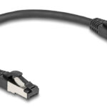 DELOCK καλώδιο δικτύου 80566, CAT 8.1 S/FTP, copper, 2000MHz, 0.25m, μαύρο - 4043619805662