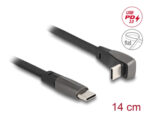 DELOCK καλώδιο USB-C 80750, 60W, flat, γωνιακό, 480 Mbps, 14cm, μαύρο - 4043619807505 - Image 2