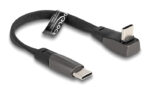 DELOCK καλώδιο USB-C 80750, 60W, flat, γωνιακό, 480 Mbps, 14cm, μαύρο - 4043619807505