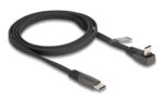 DELOCK καλώδιο USB-C 80751, 60W, flat, γωνιακό, 480 Mbps, 1m, μαύρο - 4043619807512 - Image 2