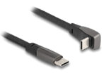 DELOCK καλώδιο USB-C 80751, 60W, flat, γωνιακό, 480 Mbps, 1m, μαύρο - 4043619807512