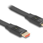 DELOCK καλώδιο HDMI 81002, flat, 8K/60Hz, 48 Gbps, eARC, HDR, 2m, μαύρο - 4043619810024
