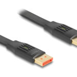 DELOCK καλώδιο DisplayPort 81006, flat, 8K/60Hz 32.4 Gbps HDR, 2m, μαύρο - 4043619810062