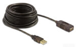 DELOCK καλώδιο USB 2.0 αρσενικό σε θηλυκό 82308, active, 5m, μαύρο - 4043619823086