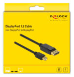 DELOCK καλώδιο mini DisplayPort σε DisplayPort 82438, 4K/60Hz, 2m, μαύρο - 4043619824380 - Image 2