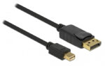 DELOCK καλώδιο mini DisplayPort σε DisplayPort 82438, 4K/60Hz, 2m, μαύρο - 4043619824380