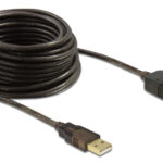 DELOCK καλώδιο USB 2.0 αρσενικό σε θηλυκό 82446, active, 10m, μαύρο - 4043619824465