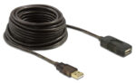 DELOCK καλώδιο USB 2.0 αρσενικό σε θηλυκό 82446, active, 10m, μαύρο - 4043619824465