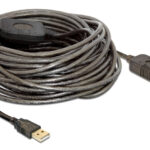 DELOCK καλώδιο USB 2.0 αρσενικό σε θηλυκό 82689, active, 15m, μαύρο - 4043619826896