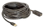 DELOCK καλώδιο USB 2.0 αρσενικό σε θηλυκό 82689, active, 15m, μαύρο - 4043619826896