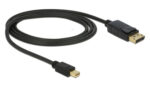 DELOCK καλώδιο mini DisplayPort σε DisplayPort 82698, 4K/60Hz, 21.6 Gbps, 1m, μαύρο - 4043619826988 - Image 2