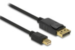DELOCK καλώδιο mini DisplayPort σε DisplayPort 82698, 4K/60Hz, 21.6 Gbps, 1m, μαύρο - 4043619826988