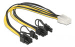 DELOCK καλώδιο PCIe 6pin σε 2x 8pin 83433, 30cm - 4043619834334 - Image 2