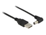 DELOCK καλώδιο USB σε DC 5.5 x 2.1mm 83578, γωνιακό, 1.5m, μαύρο - 4043619835782
