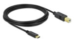 DELOCK καλώδιο USB-C σε USB Type B 83666, 480Mbps, 3m, μαύρο - 4043619836666 - Image 2