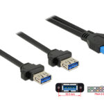 DELOCK καλώδιο USB 3.0 19 pin header (F) σε 2x USB 3.0 (F) 85244, 80cm - 4043619852444