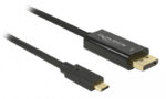 DELOCK καλώδιο USB-C σε DisplayPort 85256, DP Alt Mode, 4K, 2m, μαύρο - 4043619852567