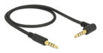 DELOCK καλώδιο Jack stereo σε Jack stereo 4pin 3.5mm, 90°, μαύρο, 0.5m - 4043619856077