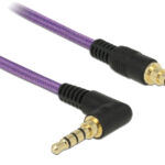 DELOCK καλώδιο Jack stereo σε Jack stereo 4pin 3.5mm, 90°, μωβ, 1m - 4043619856114