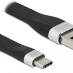DELOCK καλώδιο USB 3.2 σε USB-C 85771, 3A, 5Gbps, FPC, 13.5cm, μαύρο - 4043619857715